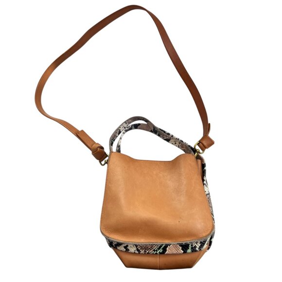 Madewell Handbags - Madewell Sydney Crossbody Bag Snake Embossed Leather brown purse handbag